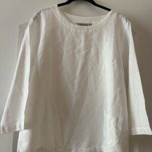 Orchadia Casuals White Linen Blend Women’s Top Sz M